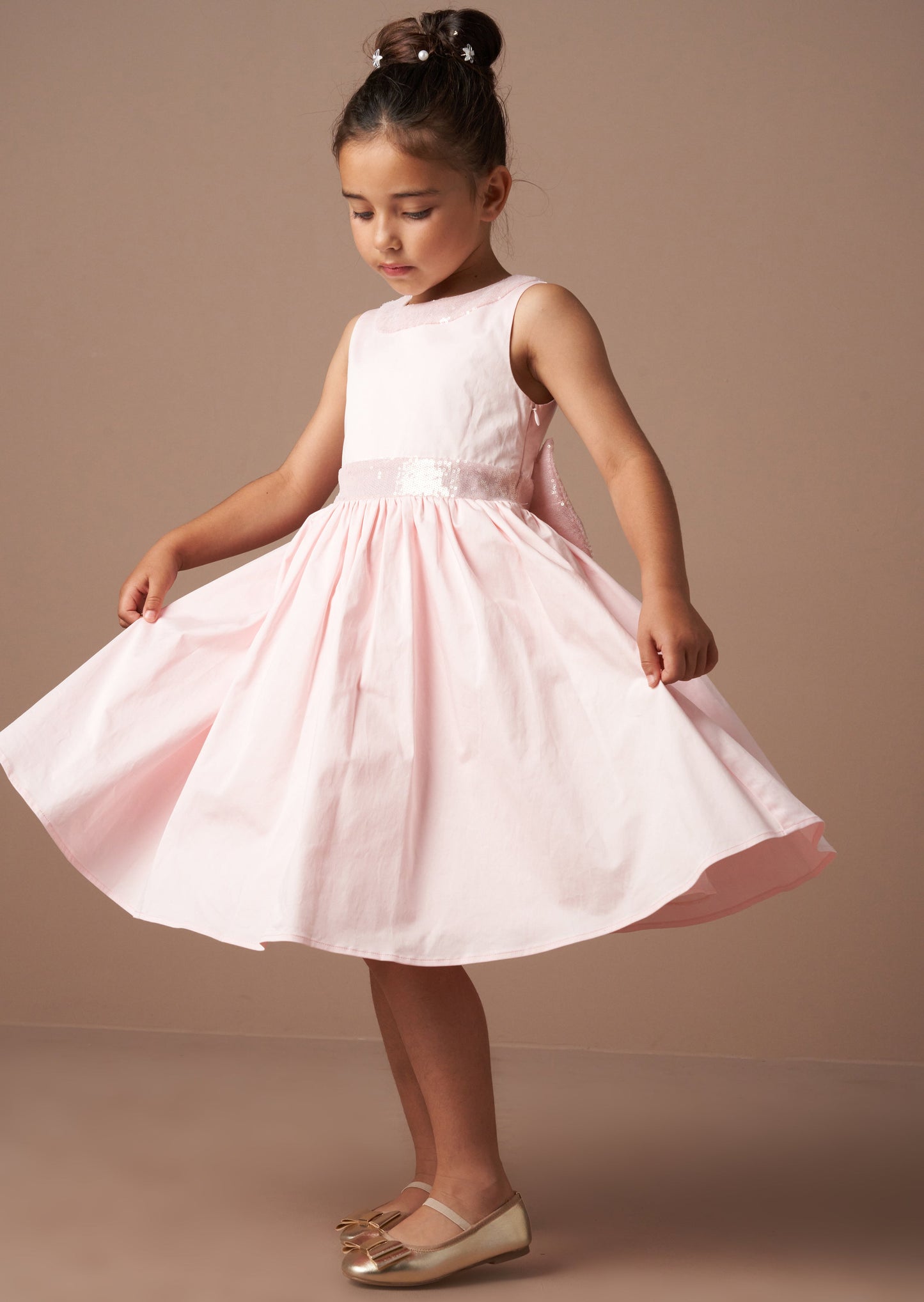 Claudia Pink Sequin Bow Dress