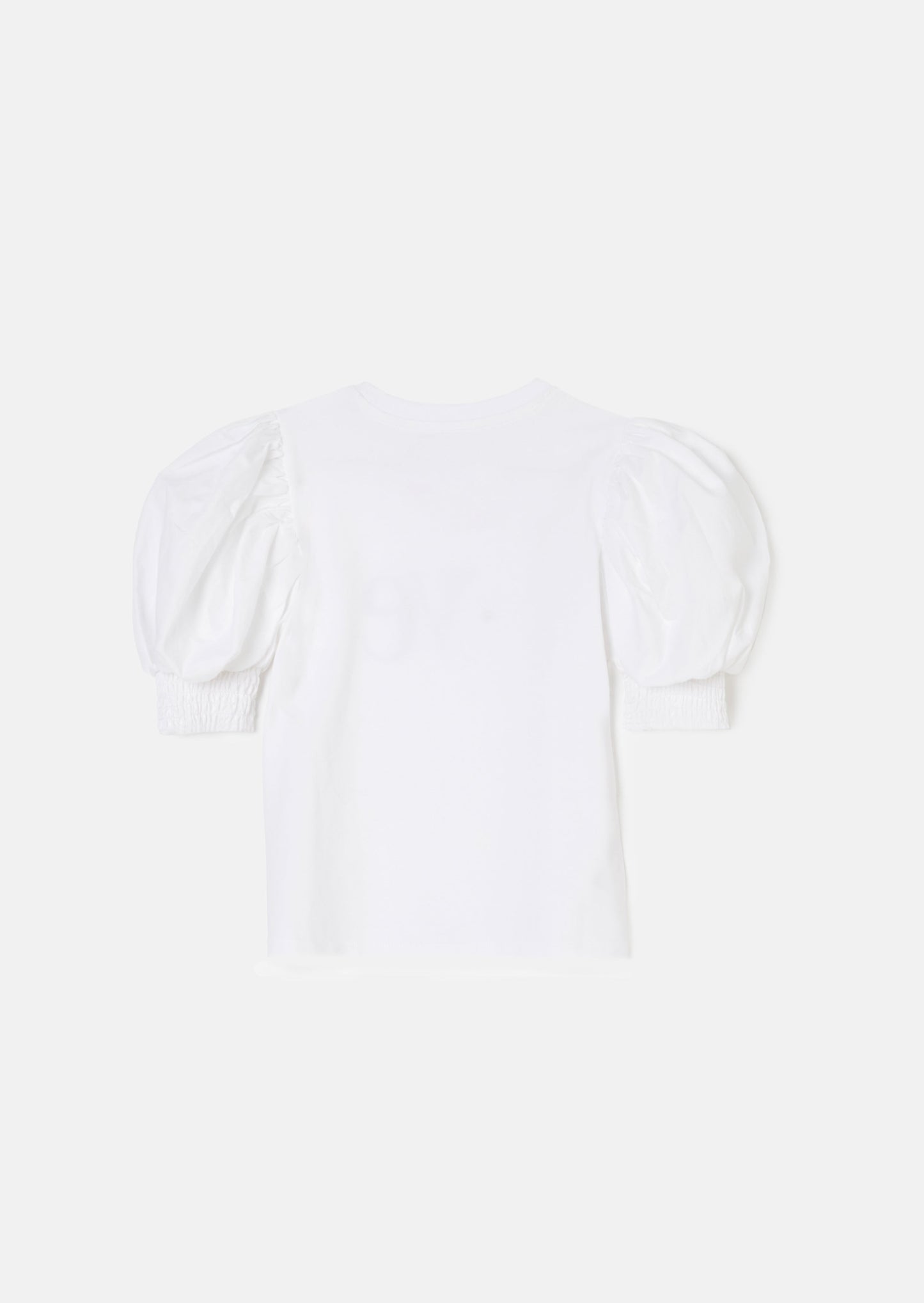 Heidi White Woven Puff Sleeve Love T