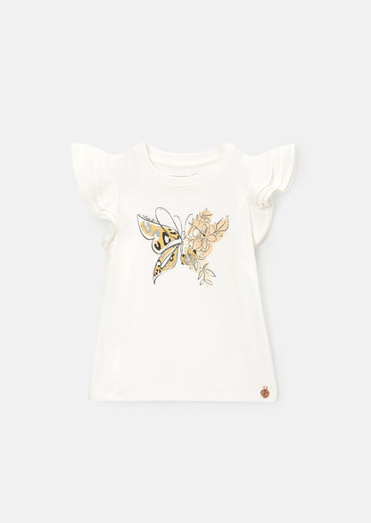 Anya Ivory Butterfly Flutter Sleeve Top