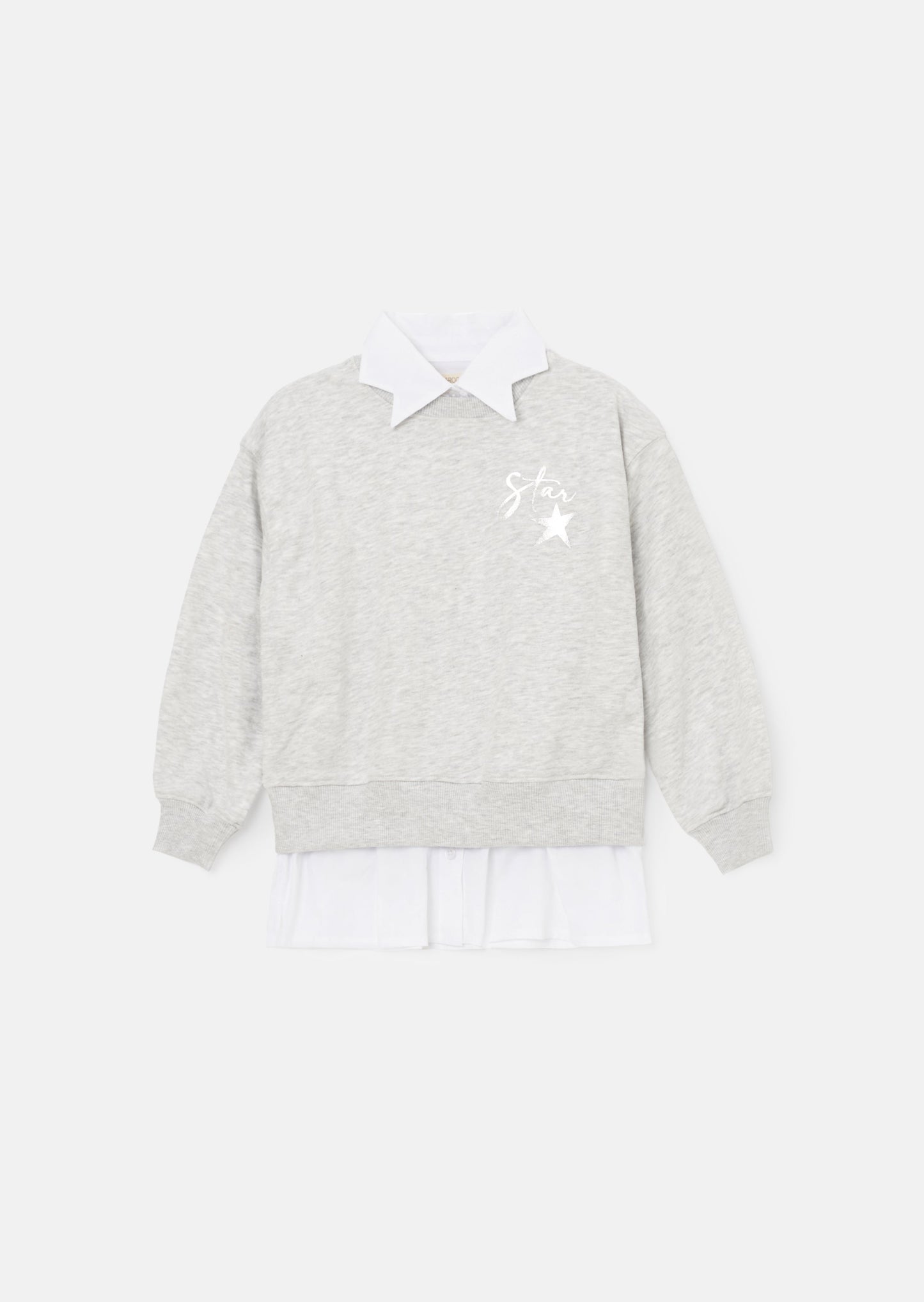 Emilie Grey Star Collar Sweat