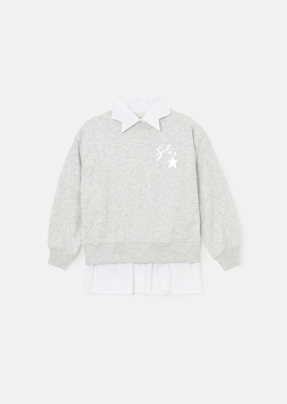 Emilie Grey Star Collar Sweat