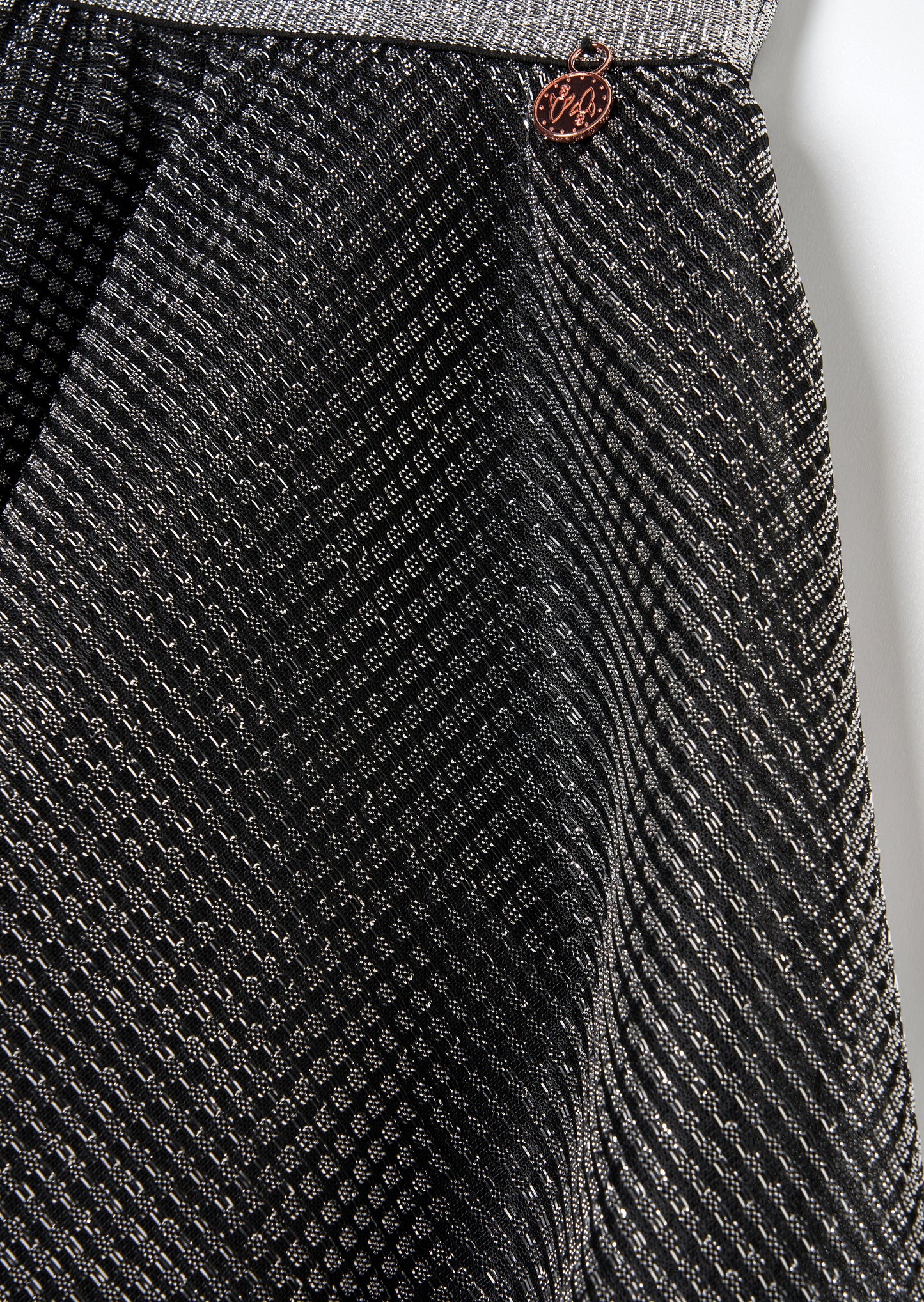 Maddie Silver Metallic Mesh Skirt