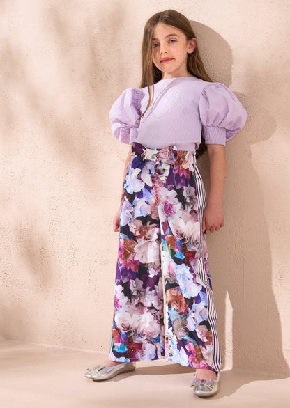 Fleur Multi Printed Side Stripe Trouser