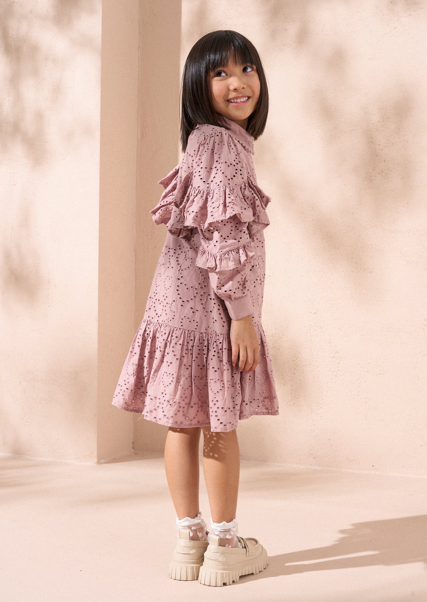 Amelie Orchid Broderie Shirt Dress
