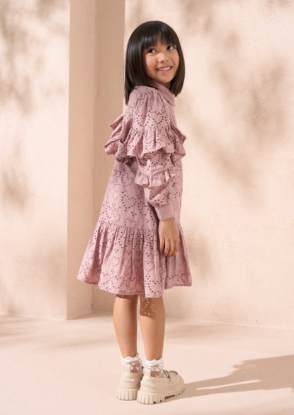 Amelie Orchid Broderie Shirt Dress