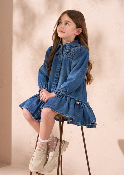 Rafferty Denim Star Collar Dress