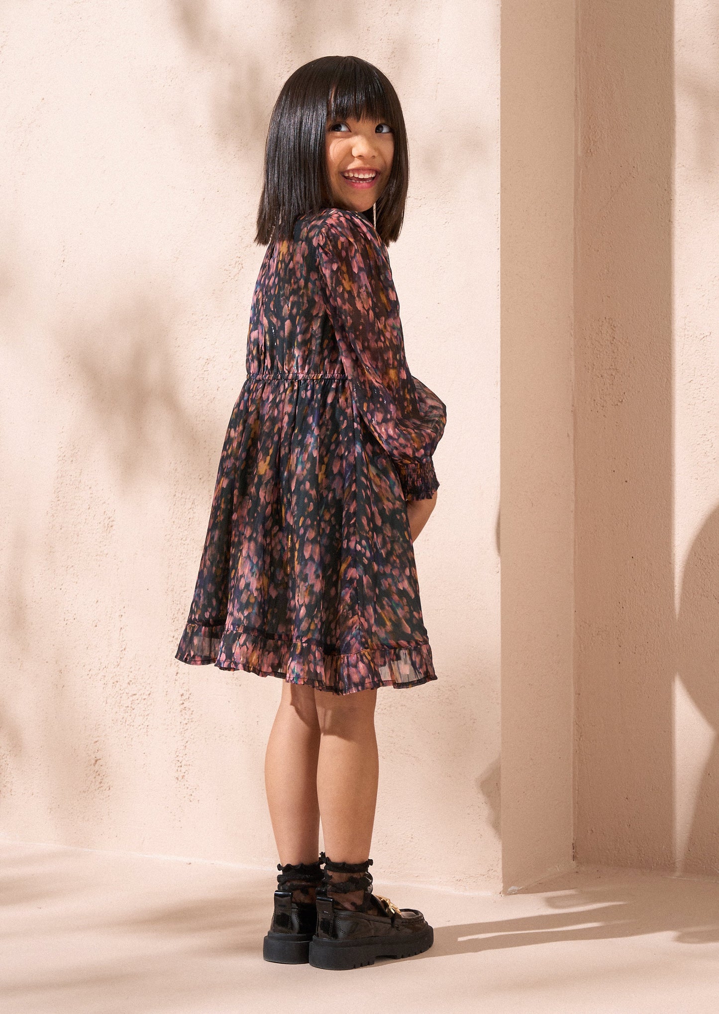 Adrienne Multi Georgette Print Dress