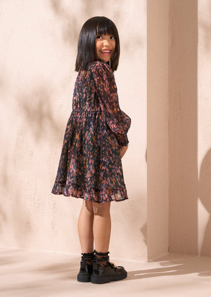 Adrienne Multi Georgette Print Dress