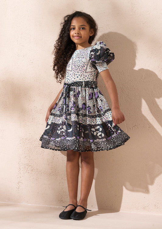 Estelle Multi Print Mix Belted Dress