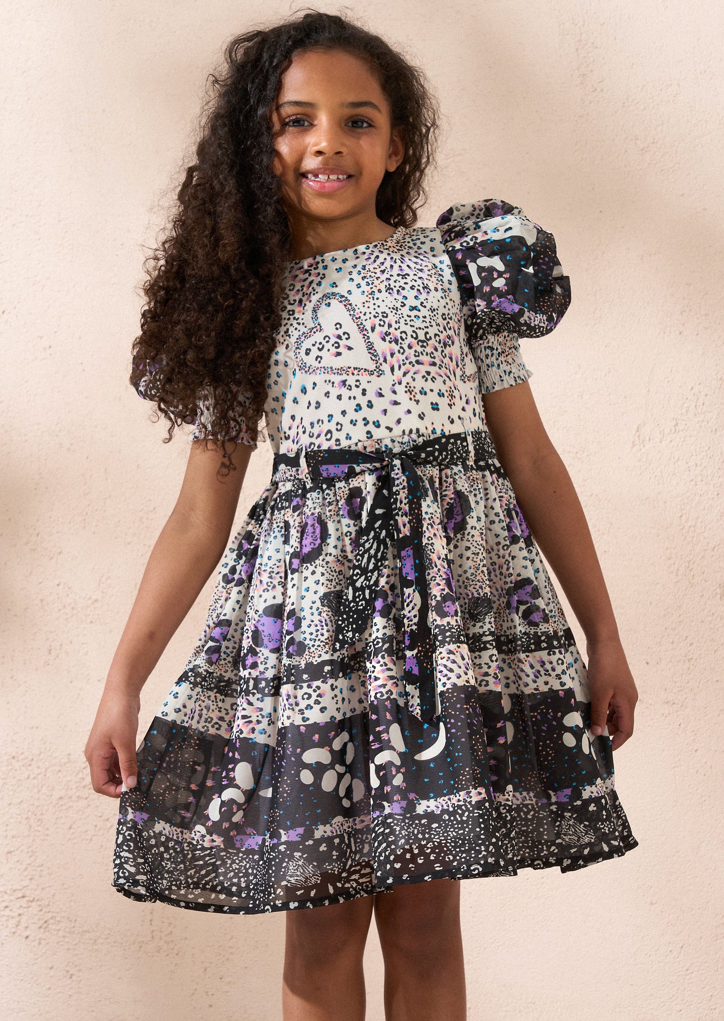 Estelle Multi Print Mix Belted Dress
