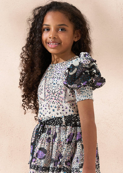 Estelle Multi Print Mix Belted Dress