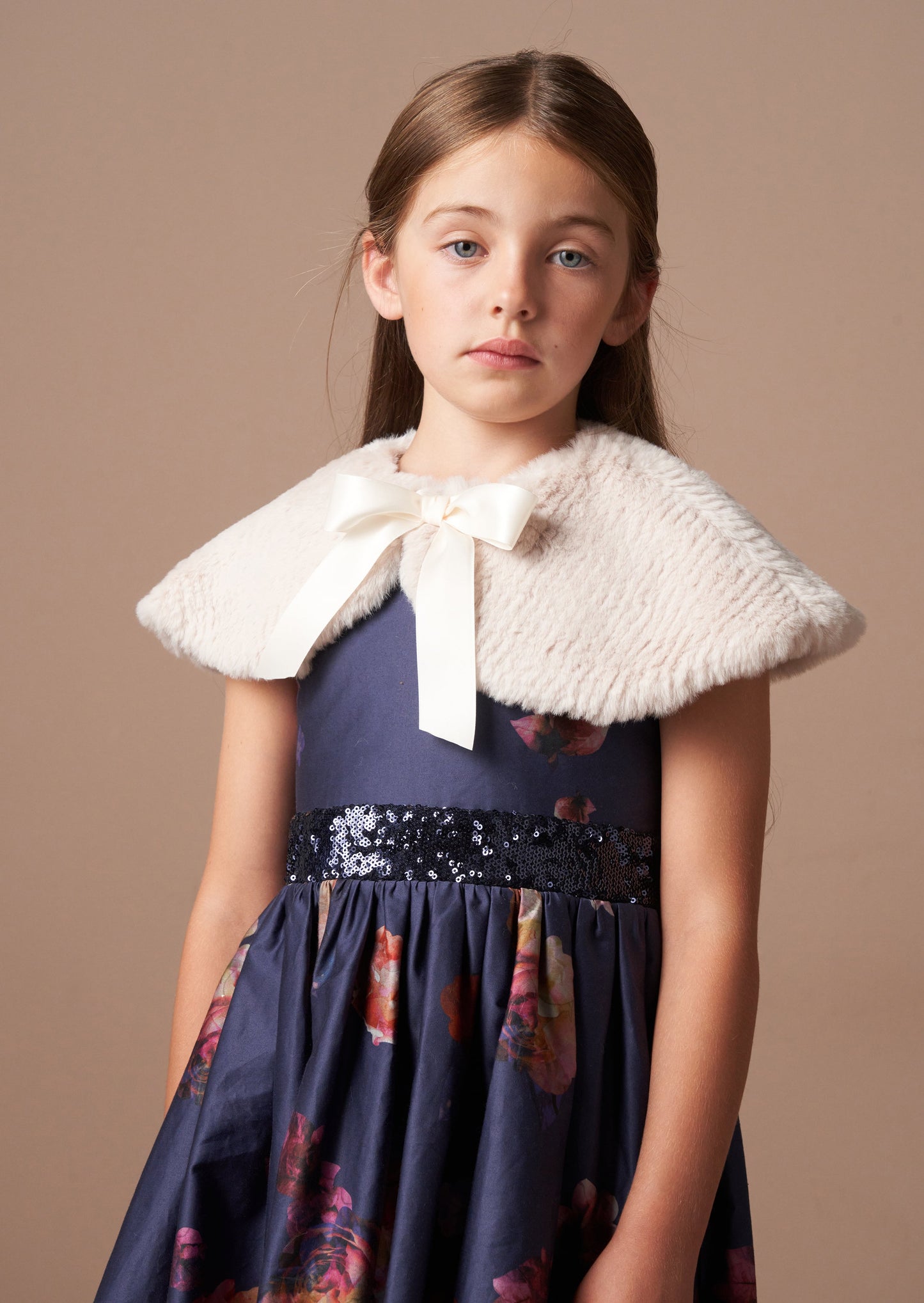 Bella Taupe Fur Collar