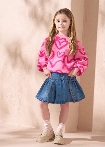 Harlow Pink Heart Jumper