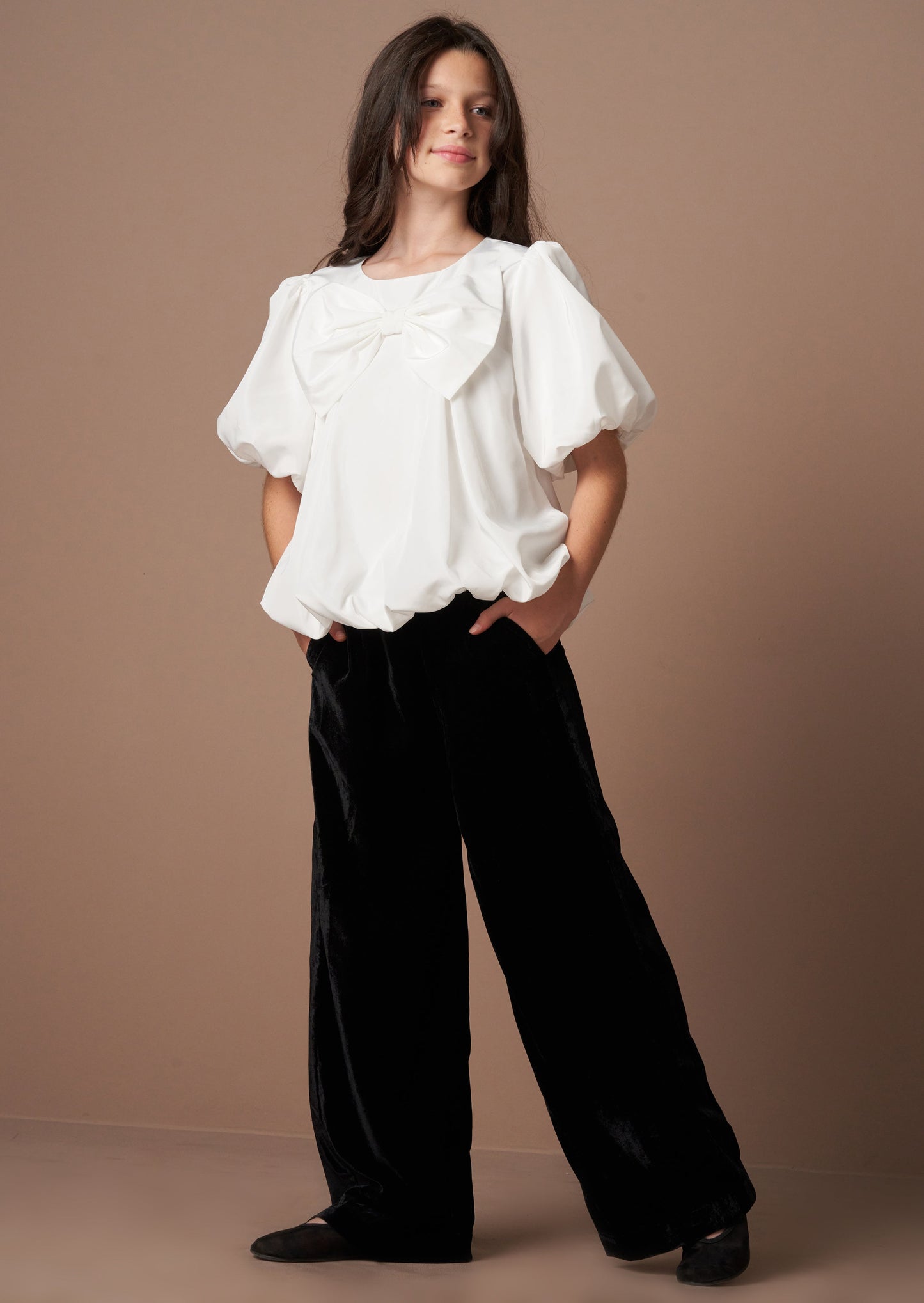 Sinead Black Wide Leg Velvet Trouser