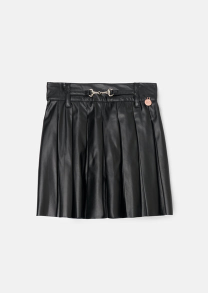 Lucile Black Leather Look Skirt
