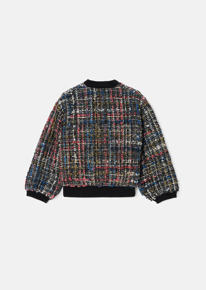 Dancia Black Tweed Bomber Jacket