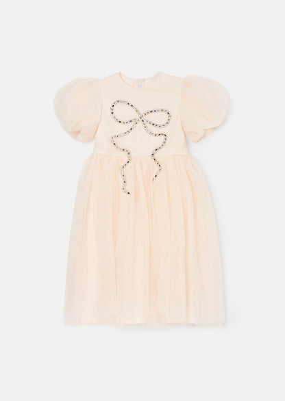 Allegra Champagne Silver Bow Dress