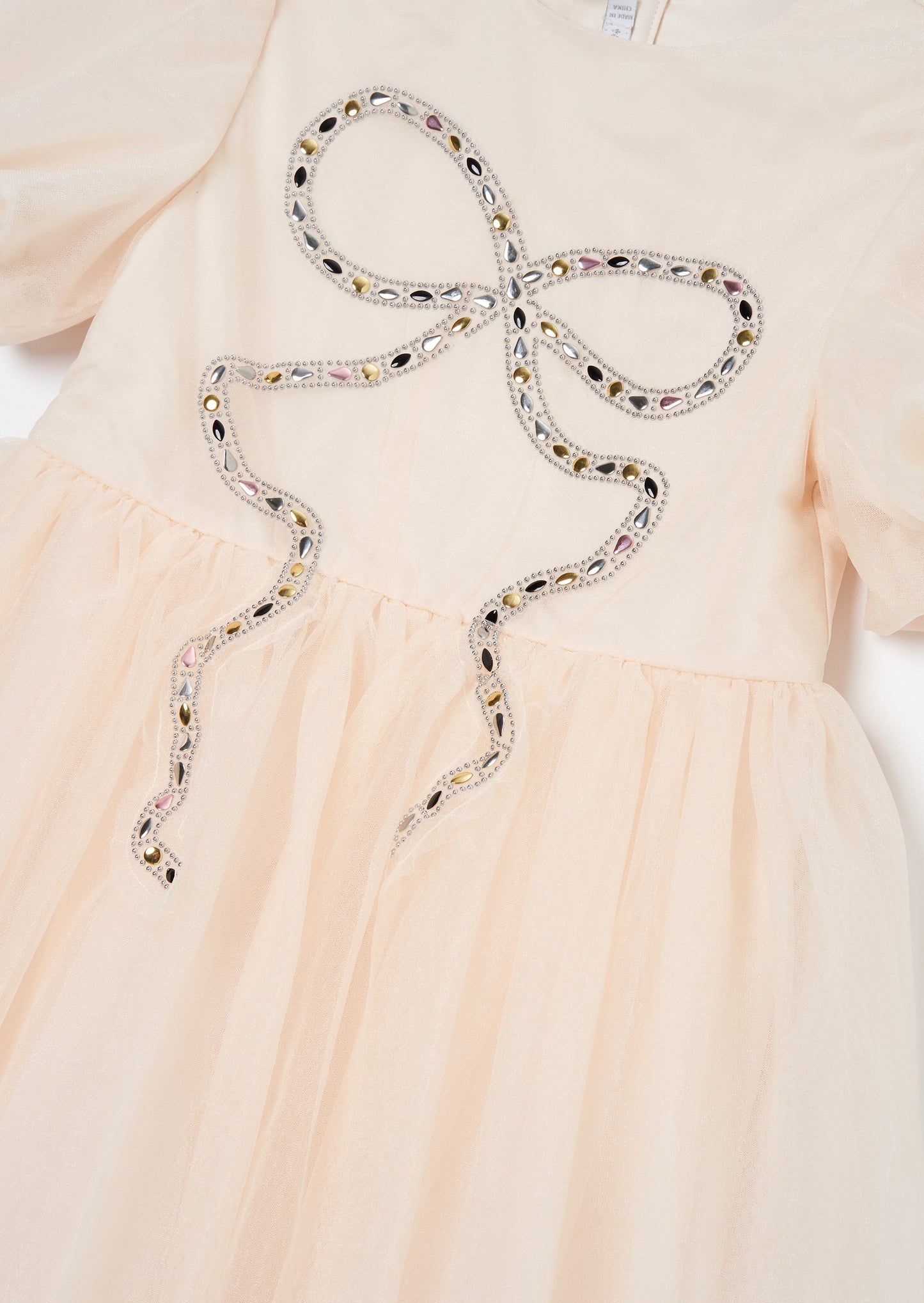 Allegra Champagne Silver Bow Dress