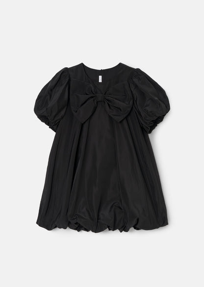 Nadia Black Bubble Hem Bow Dress
