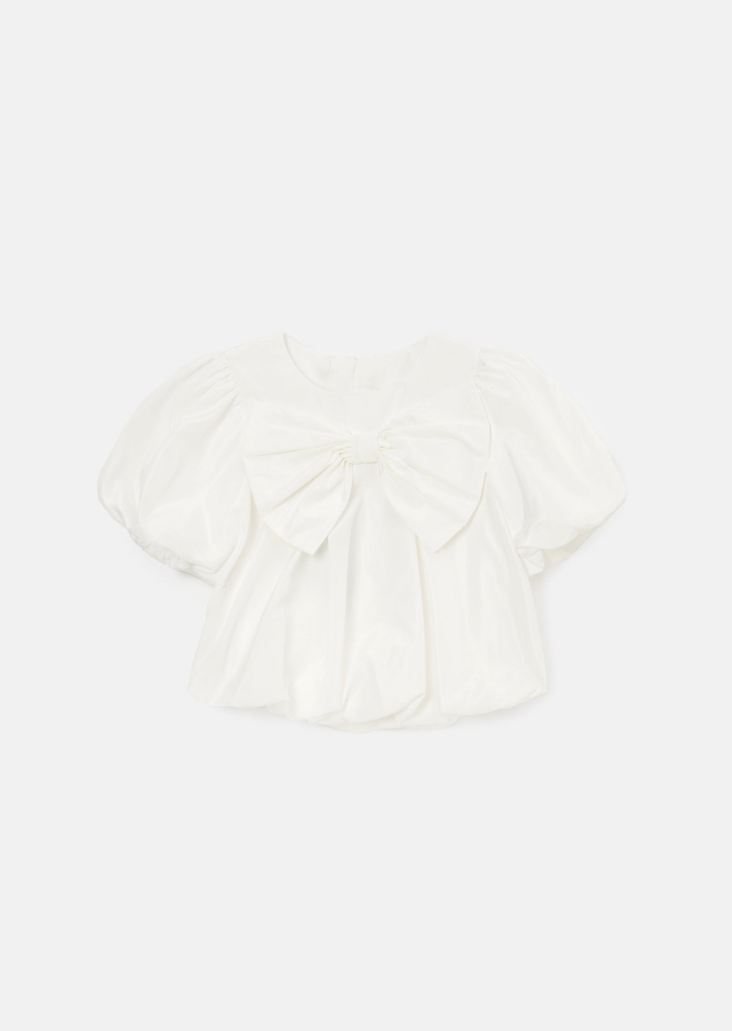 Nadia Ivory Bubble Hem Bow Top