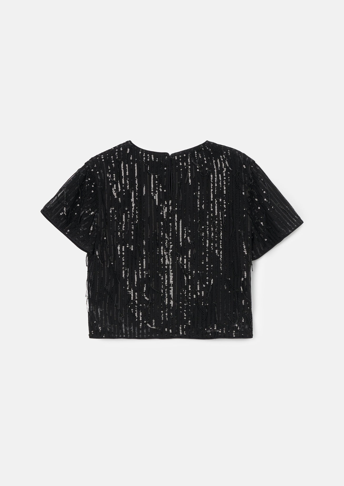 Sadie Black Tassel Sequin Top