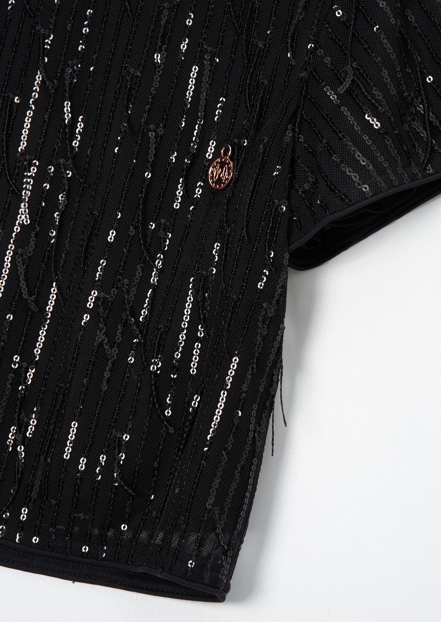 Sadie Black Tassel Sequin Top