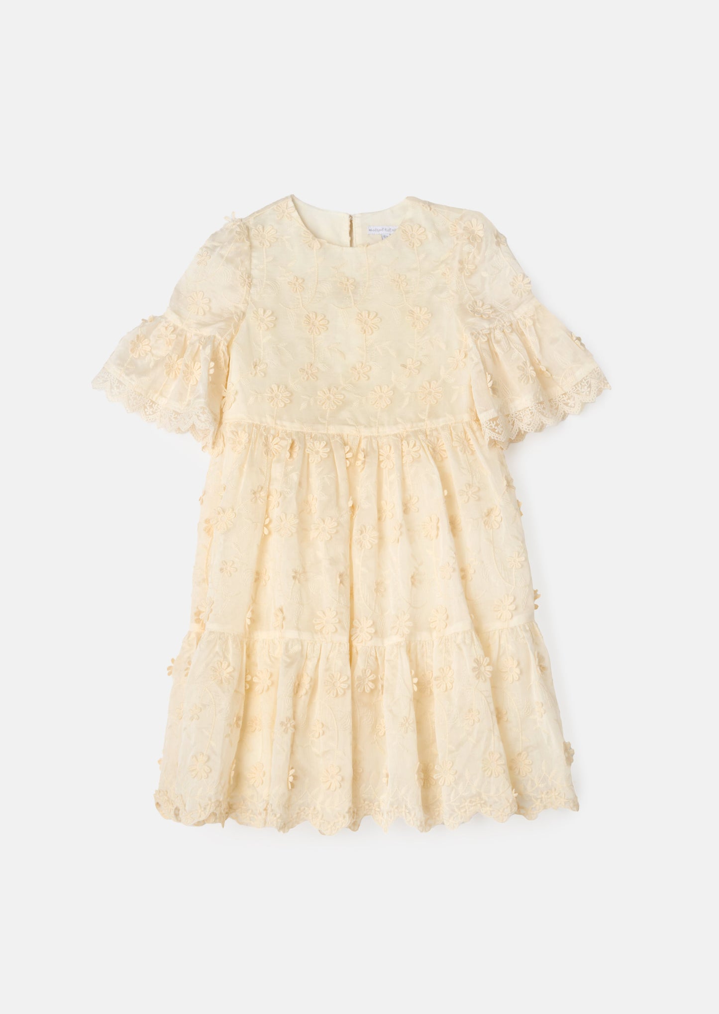 Delphine Cream Embellished Swing Dress