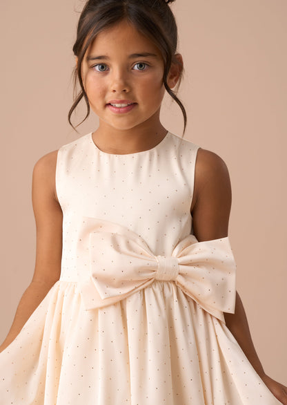 Sophie Cream Diamonte Bow Dress