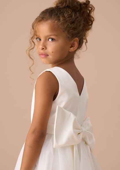Charlotte White Ballerina Bow Dress
