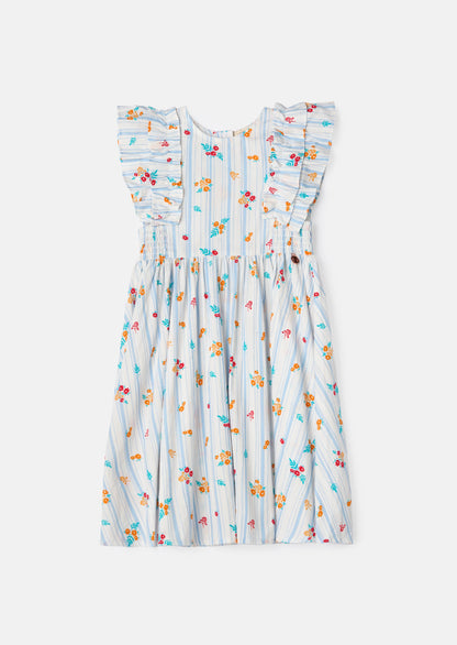 Francesca Blue Shirred Panel Dress