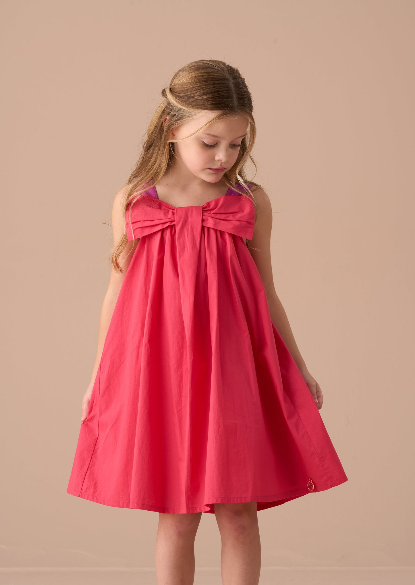 Libby Pink Bow Swing Dress