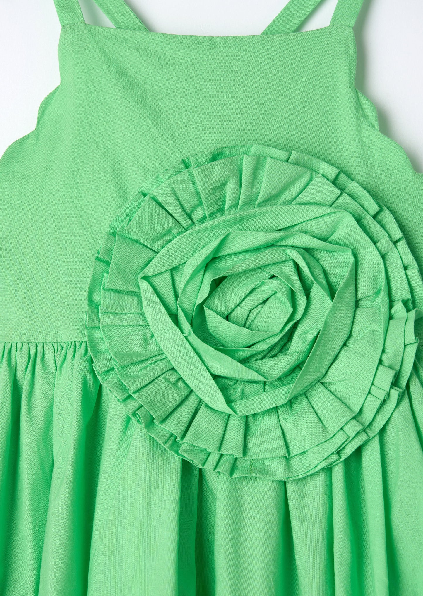 Alegra Green Corsage Scallop Dress