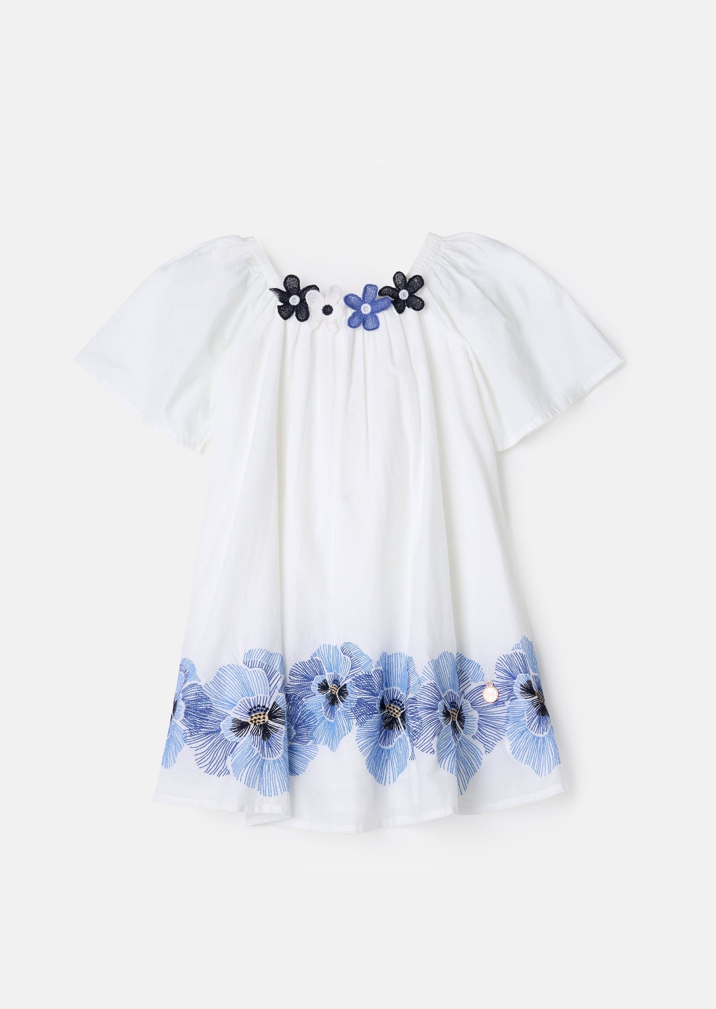 Coletta White Embroidered Swing Dress