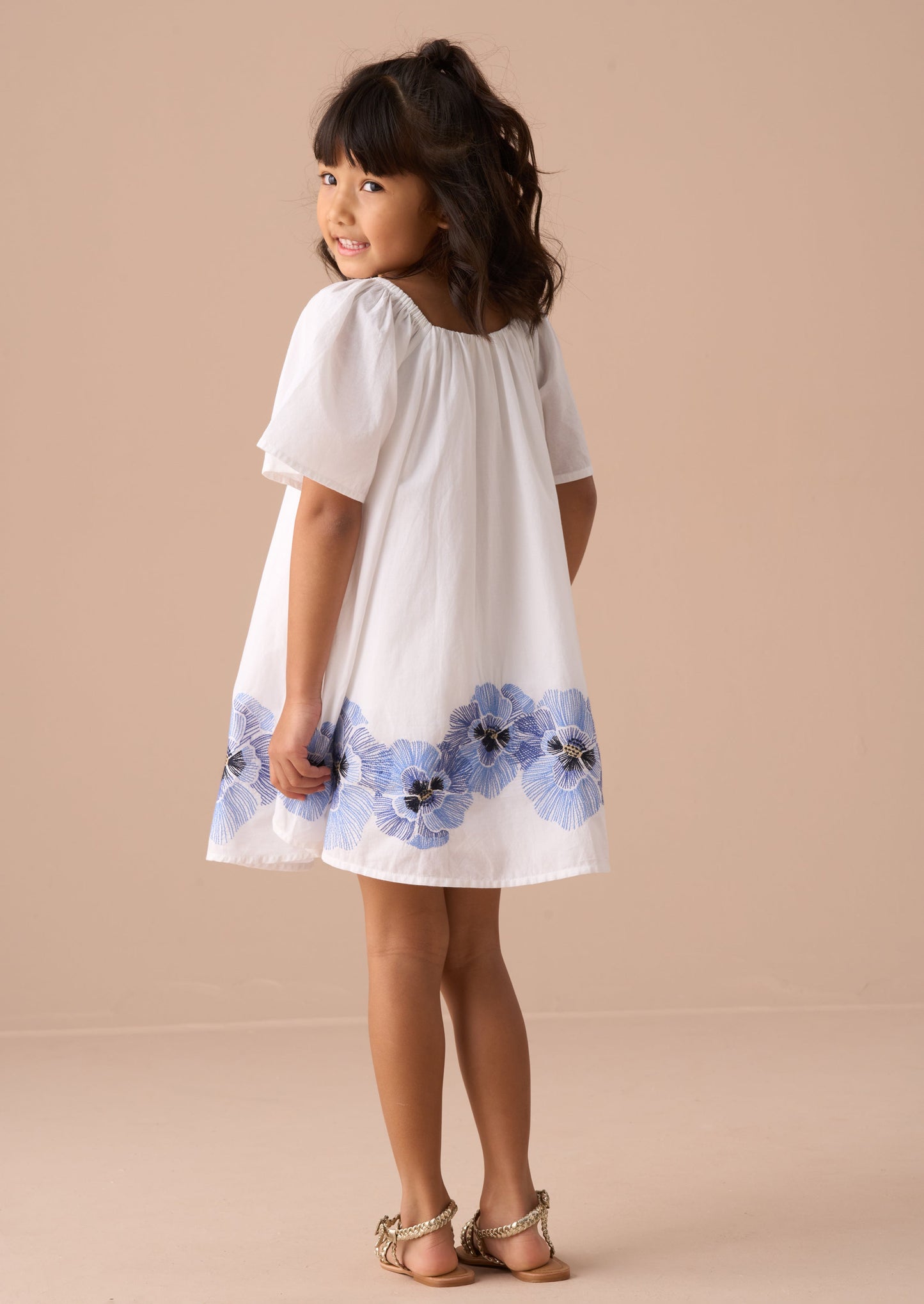 Coletta White Embroidered Swing Dress
