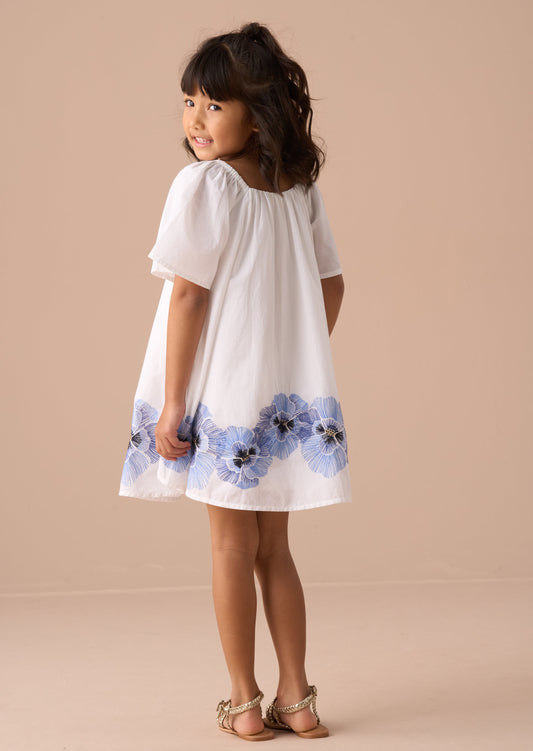 Coletta White Embroidered Swing Dress