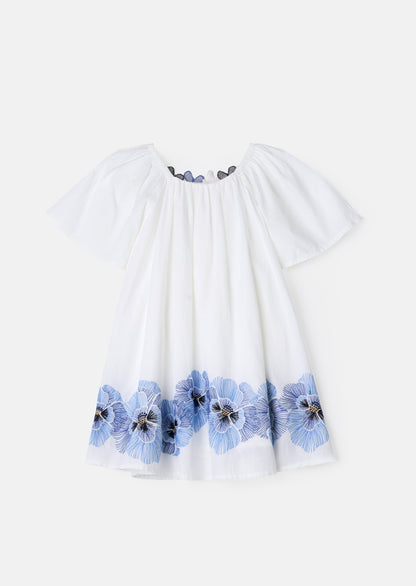 Coletta White Embroidered Swing Dress