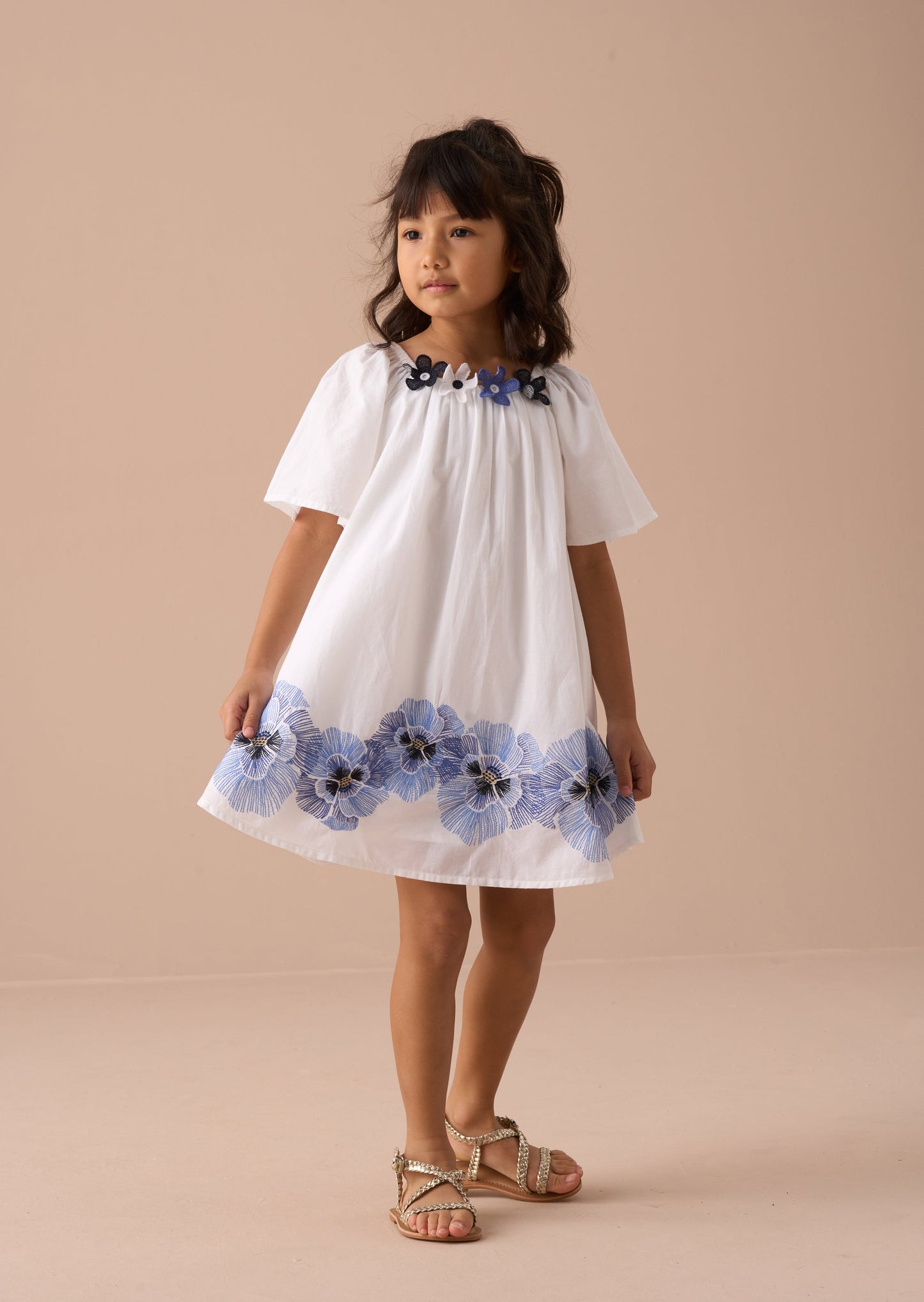 Coletta White Embroidered Swing Dress
