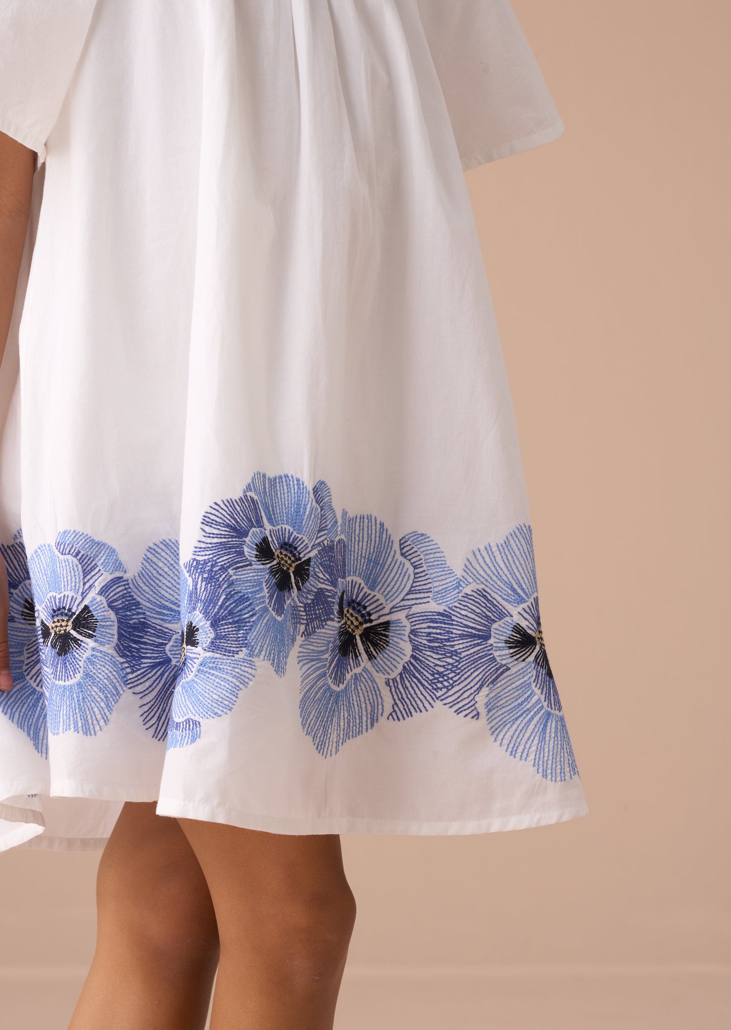 Coletta White Embroidered Swing Dress
