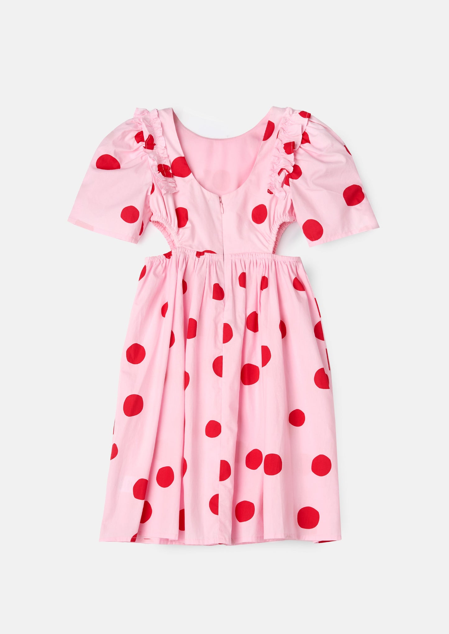 Amara Pink Spot Puff Sleeve Dress