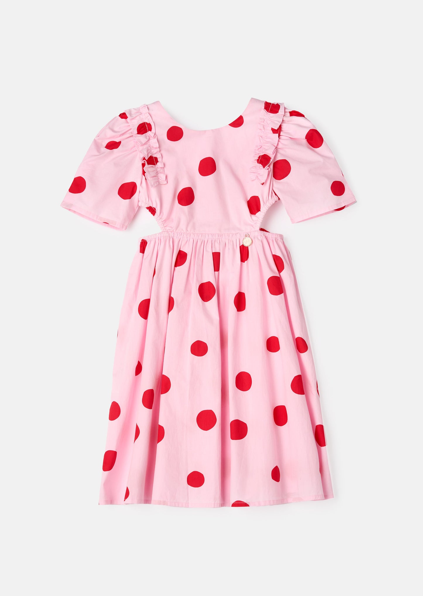 Amara Pink Spot Puff Sleeve Dress