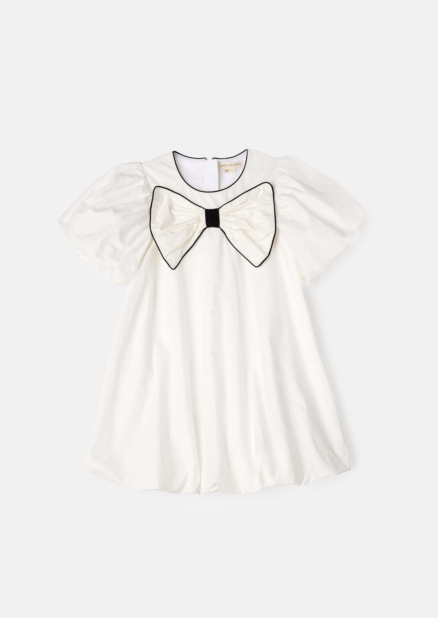 Nadia White Bubble Hem Bow Dress