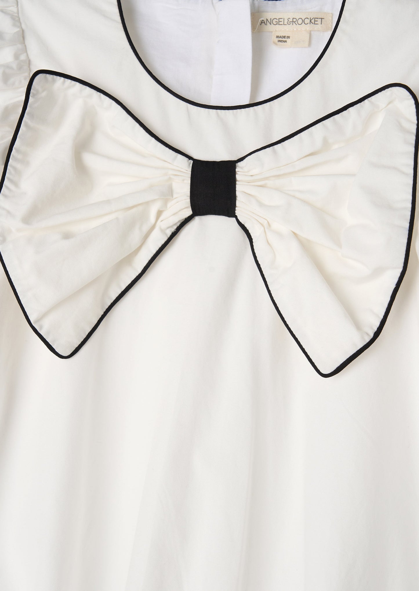 Nadia White Bubble Hem Bow Dress