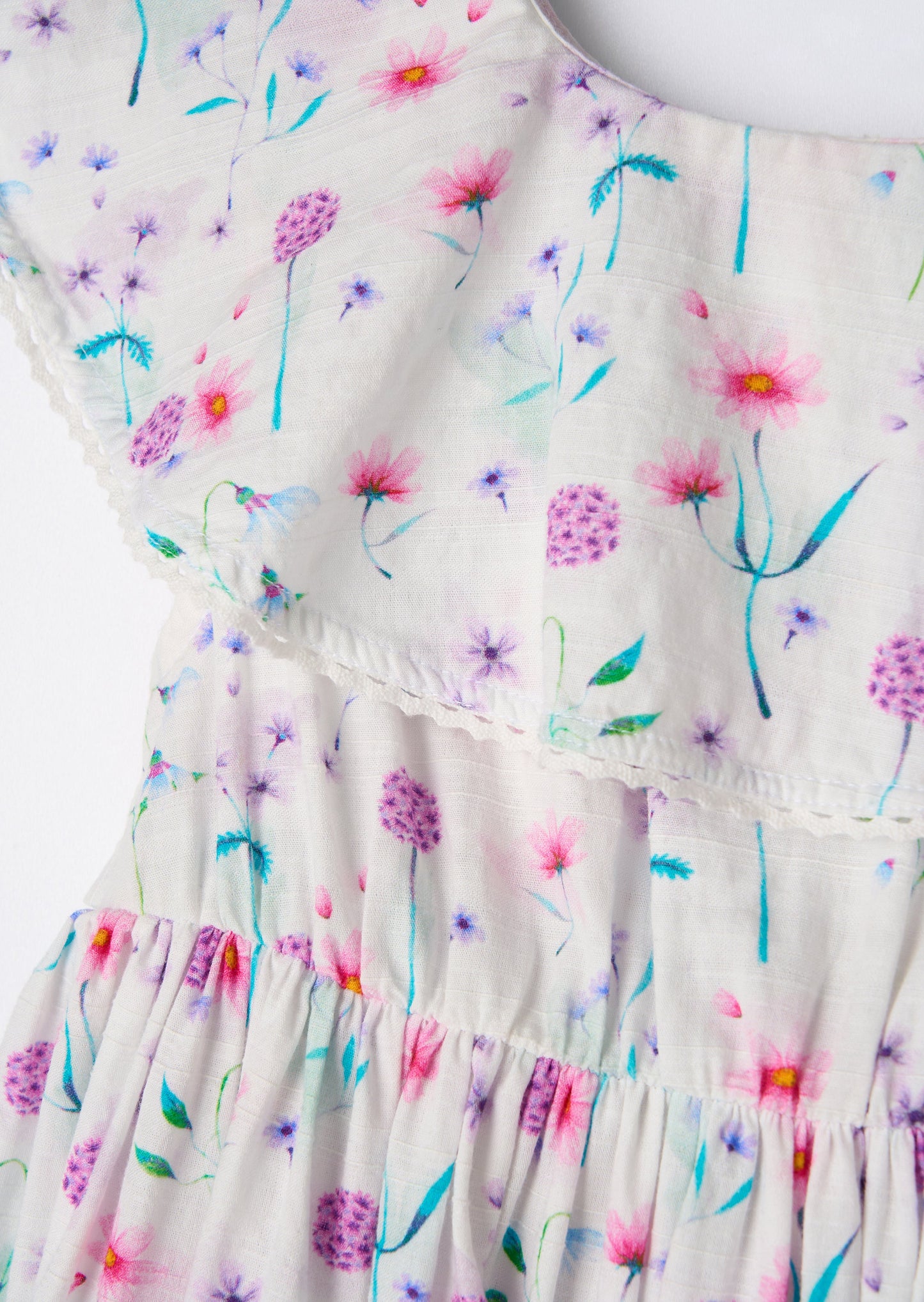 Eloisa White Floral Collar Sundress