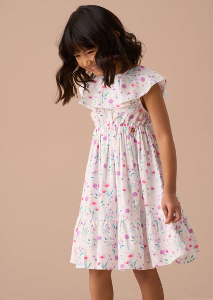 Eloisa White Floral Collar Sundress