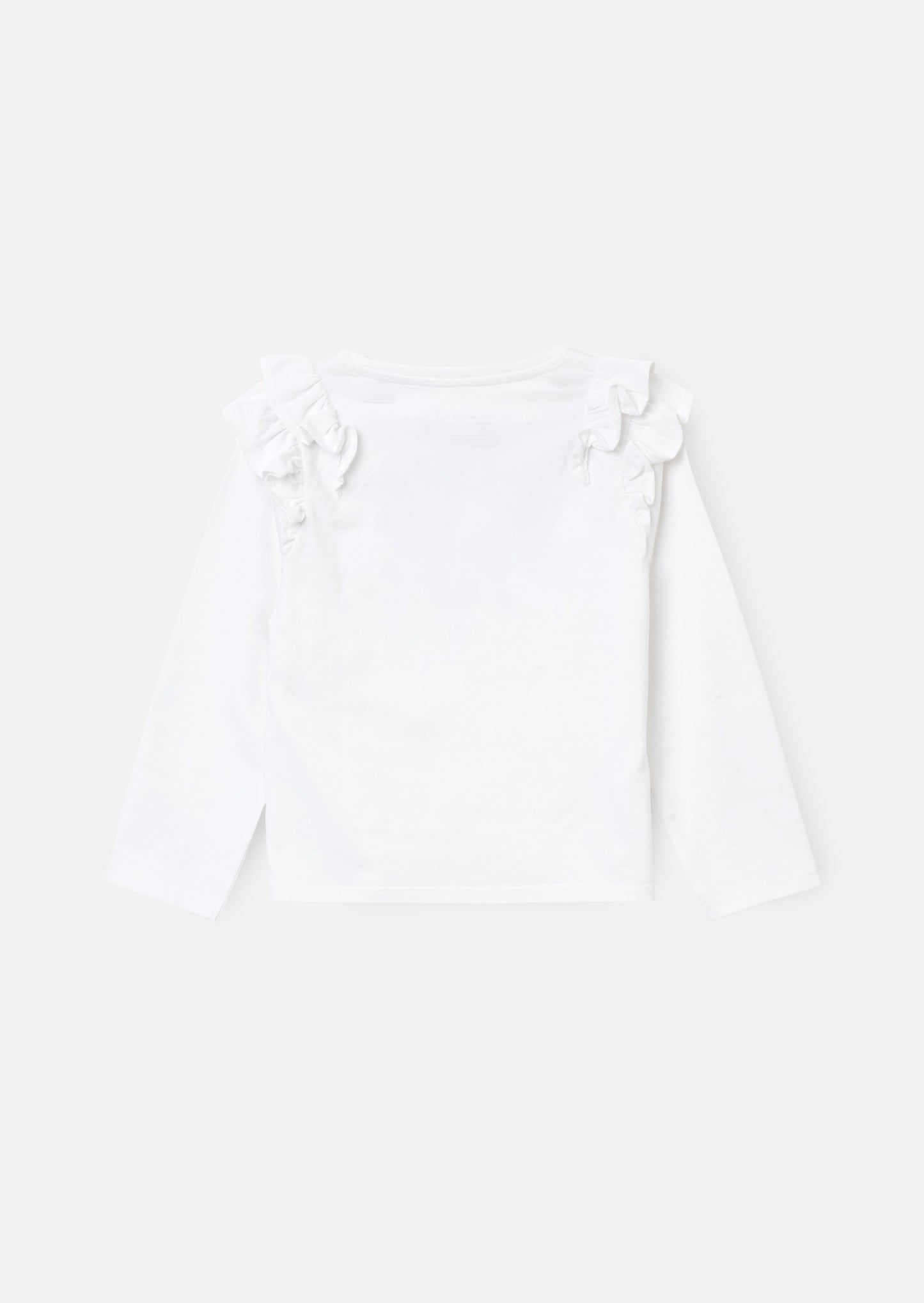 Bria White Long Sleeve Frill Shoulder Top