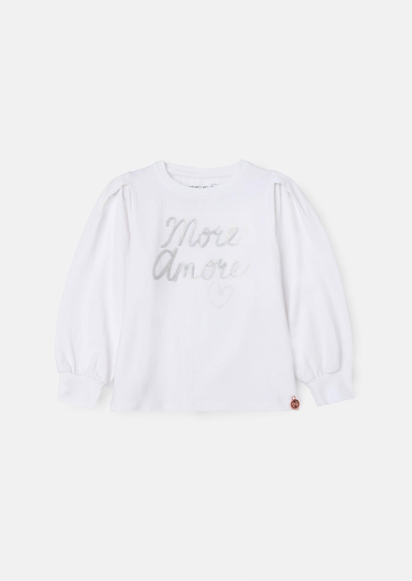 Erin White Sequin Slogan Top