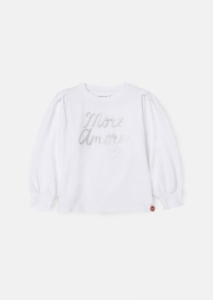 Erin White Sequin Slogan Top