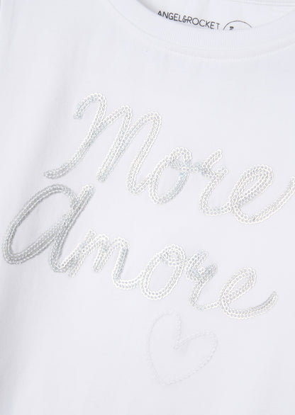 Erin White Sequin Slogan Top