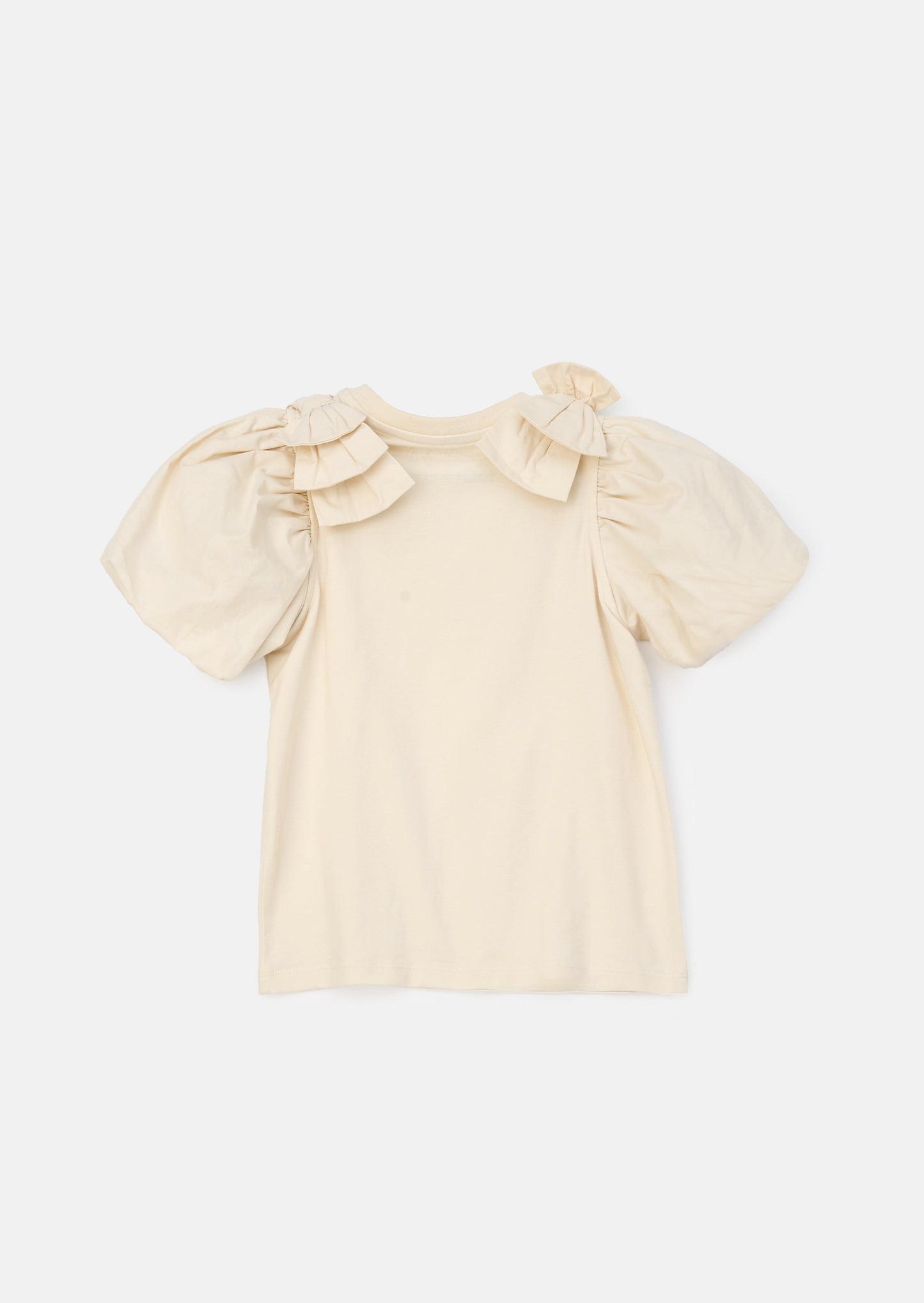 Flossie Ivory Bow Shoulder Puff Sleeve Top