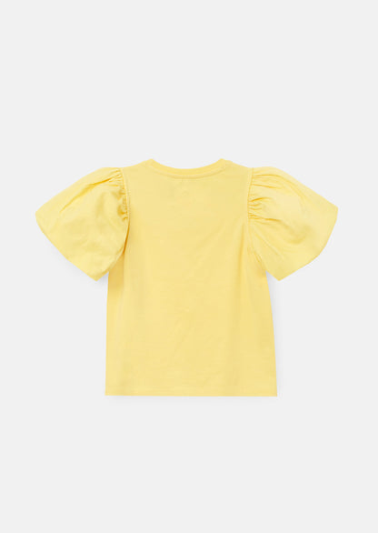 Eleri Yellow Bow Puff Sleeve Top
